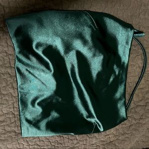 Green Satin Tie Top